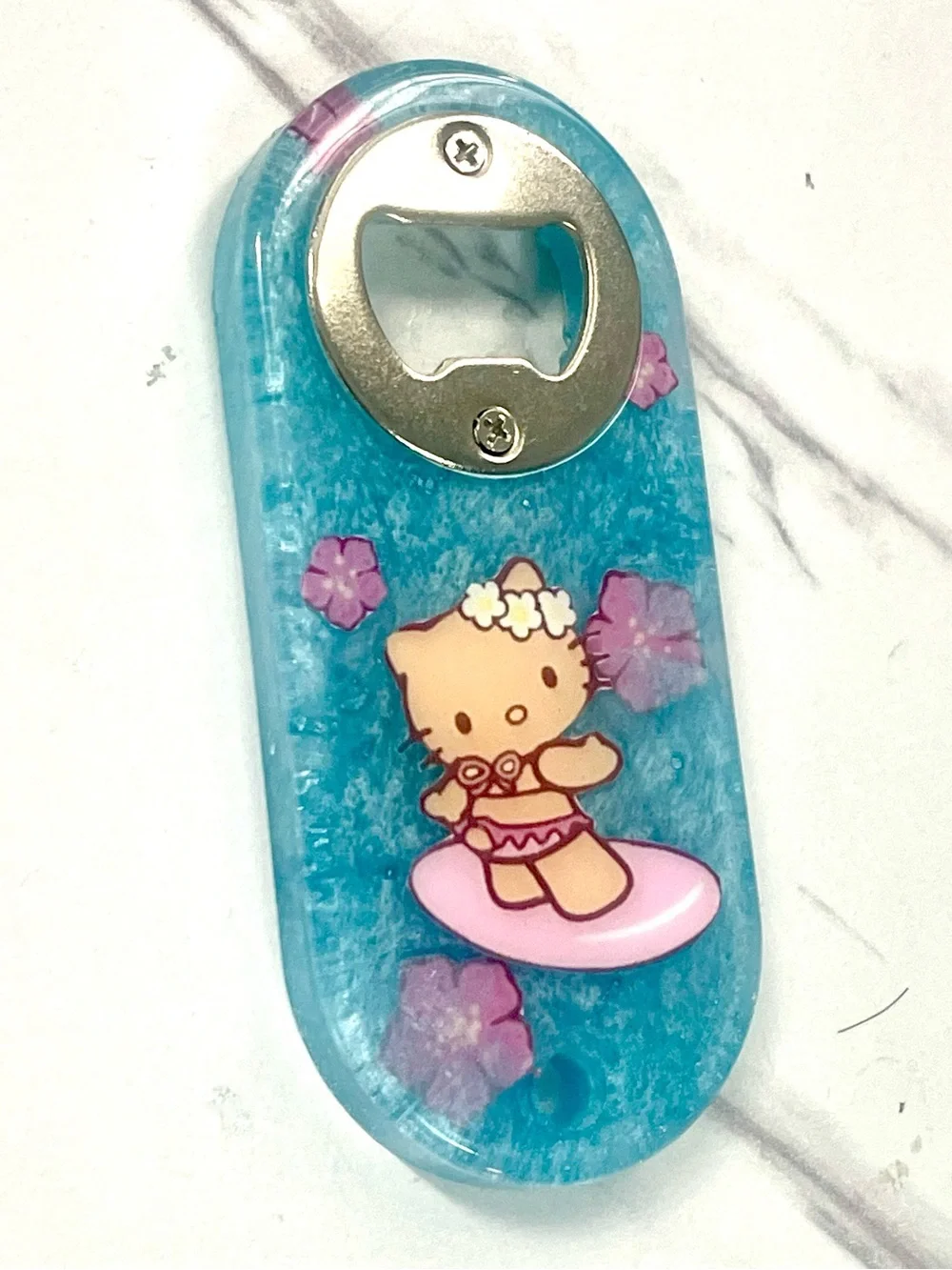 Kawaii Hawaii Hello Kitty Bottle Opener | Unique Tropical Collectible